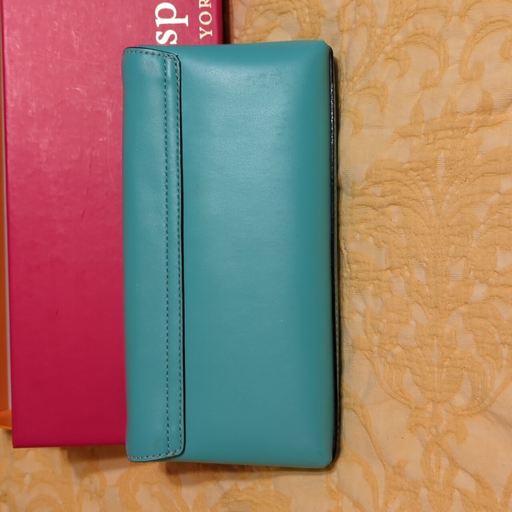 Kate Spade Turquoise Clutch EUC - Picture 3 of 7